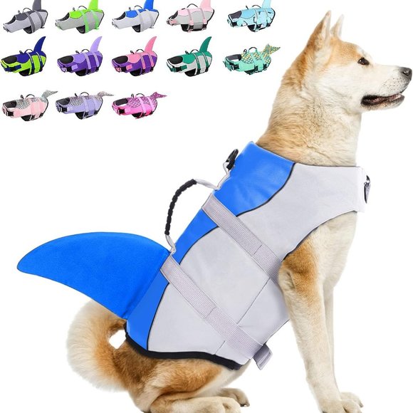 Dog Life Jackets Ripstop Pet Floatation Life Vest for Medium Size Dog